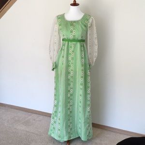 Vintage 1970's empire waist maxi dress